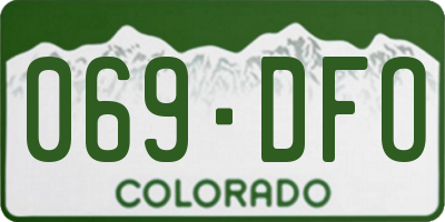 CO license plate 069DFO