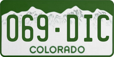 CO license plate 069DIC