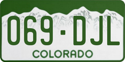 CO license plate 069DJL