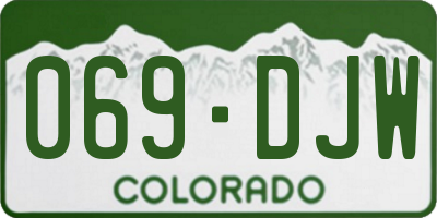 CO license plate 069DJW