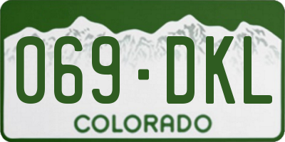 CO license plate 069DKL