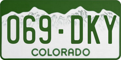 CO license plate 069DKY