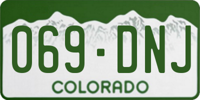 CO license plate 069DNJ