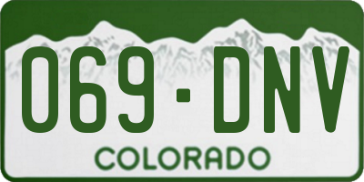 CO license plate 069DNV