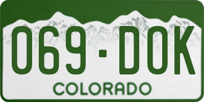 CO license plate 069DOK