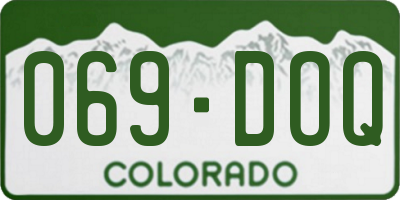 CO license plate 069DOQ