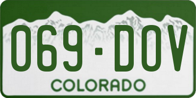 CO license plate 069DOV