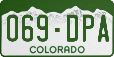 CO license plate 069DPA