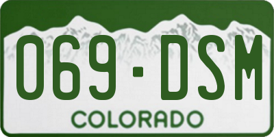 CO license plate 069DSM