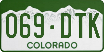 CO license plate 069DTK