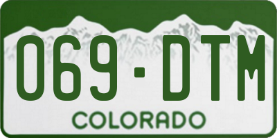 CO license plate 069DTM