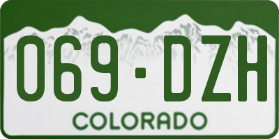 CO license plate 069DZH