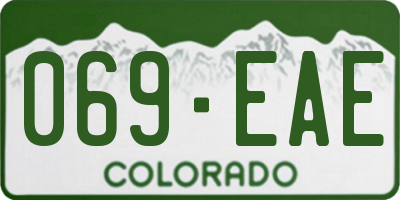 CO license plate 069EAE
