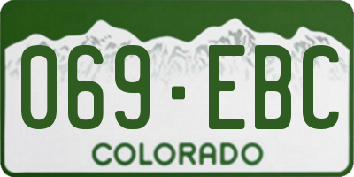 CO license plate 069EBC