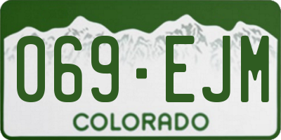 CO license plate 069EJM