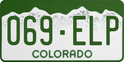 CO license plate 069ELP