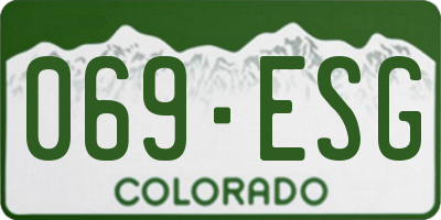 CO license plate 069ESG