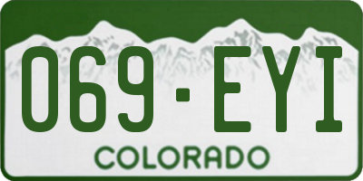 CO license plate 069EYI