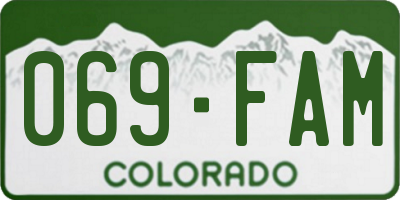 CO license plate 069FAM