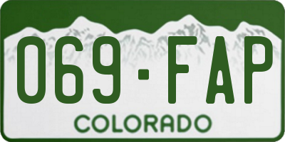CO license plate 069FAP