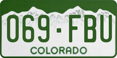 CO license plate 069FBU