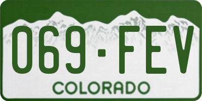 CO license plate 069FEV
