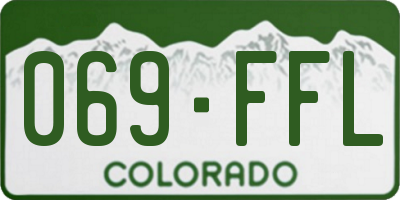 CO license plate 069FFL