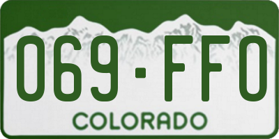 CO license plate 069FFO
