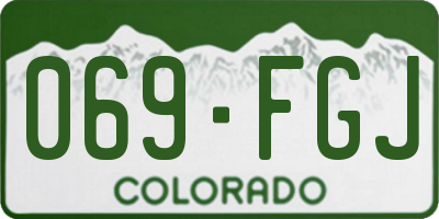 CO license plate 069FGJ