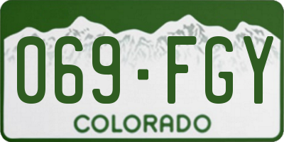 CO license plate 069FGY