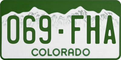CO license plate 069FHA