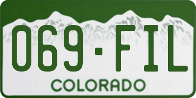 CO license plate 069FIL