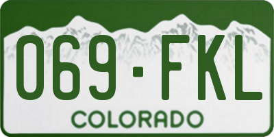 CO license plate 069FKL