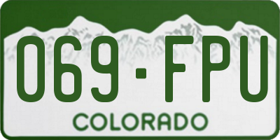 CO license plate 069FPU