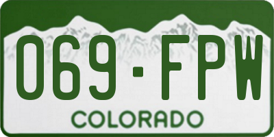 CO license plate 069FPW