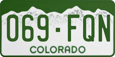 CO license plate 069FQN