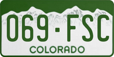 CO license plate 069FSC
