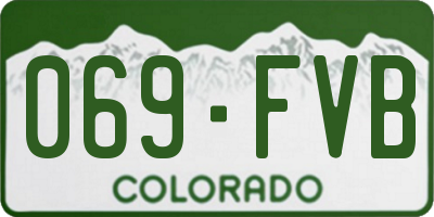CO license plate 069FVB