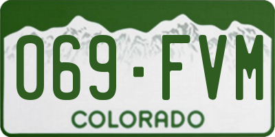 CO license plate 069FVM