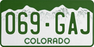 CO license plate 069GAJ