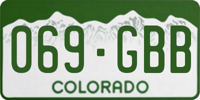 CO license plate 069GBB