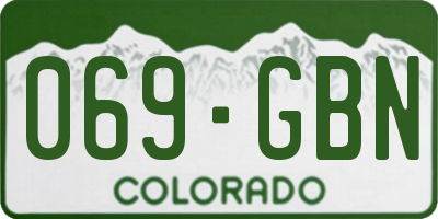 CO license plate 069GBN