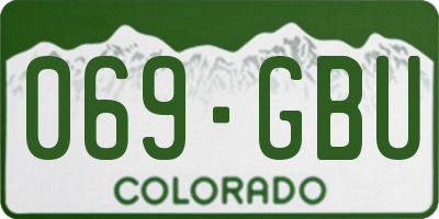 CO license plate 069GBU
