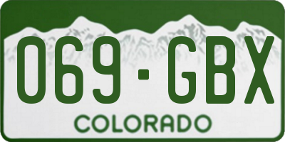 CO license plate 069GBX