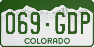 CO license plate 069GDP