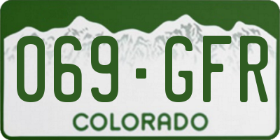 CO license plate 069GFR