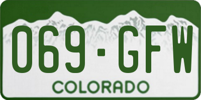 CO license plate 069GFW