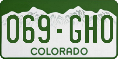 CO license plate 069GHO
