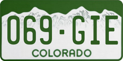 CO license plate 069GIE