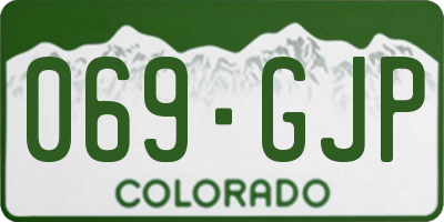 CO license plate 069GJP